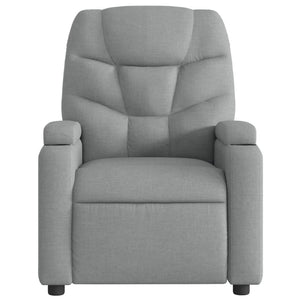 vidaXL Massage Recliner Chair Light Gray Fabric-3