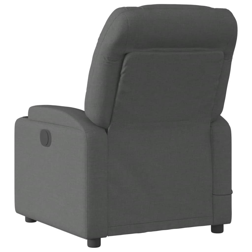 vidaXL Massage Recliner Chair Dark Gray Fabric-4