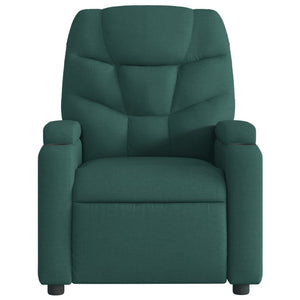 vidaXL Massage Recliner Chair Dark Green Fabric-2