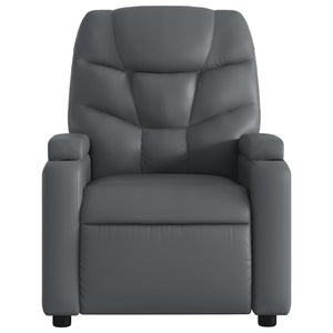 vidaXL Massage Recliner Chair Gray Faux Leather-2