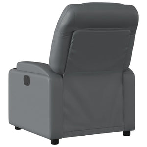 vidaXL Massage Recliner Chair Gray Faux Leather-4