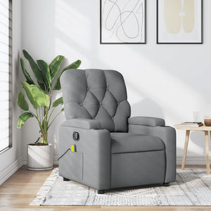 vidaXL Massage Recliner Chair Light Gray Fabric-0