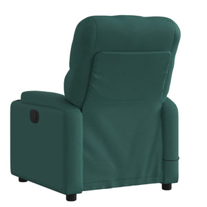 vidaXL Massage Recliner Chair Dark Green Fabric-2