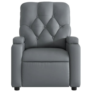 vidaXL Massage Recliner Chair Gray Faux Leather-5