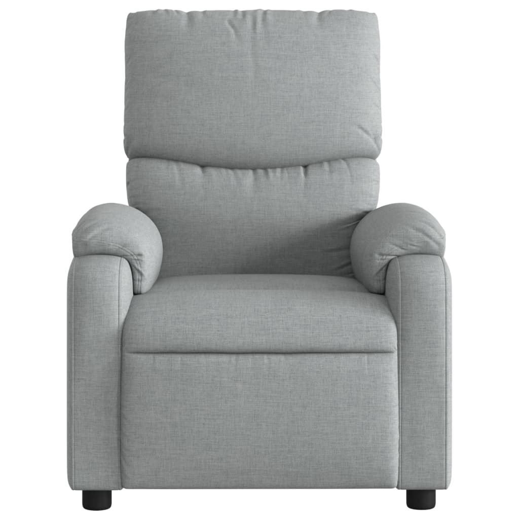 vidaXL Massage Recliner Chair Light Gray Fabric-3