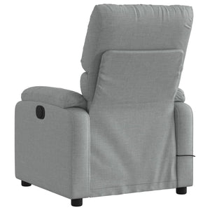 vidaXL Massage Recliner Chair Light Gray Fabric-5