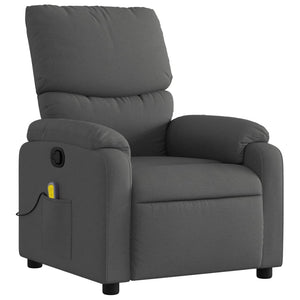 vidaXL Massage Recliner Chair Dark Gray Fabric-1