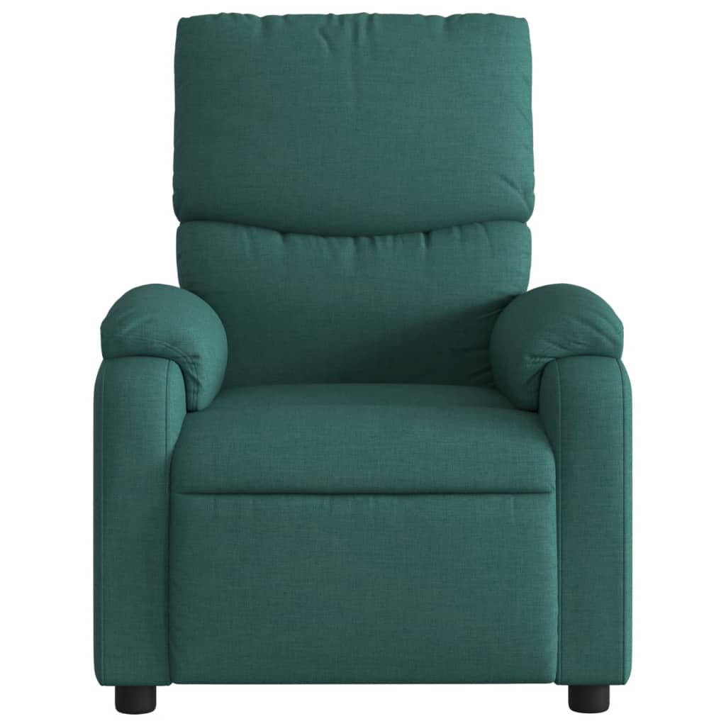 vidaXL Massage Recliner Chair Dark Green Fabric-2