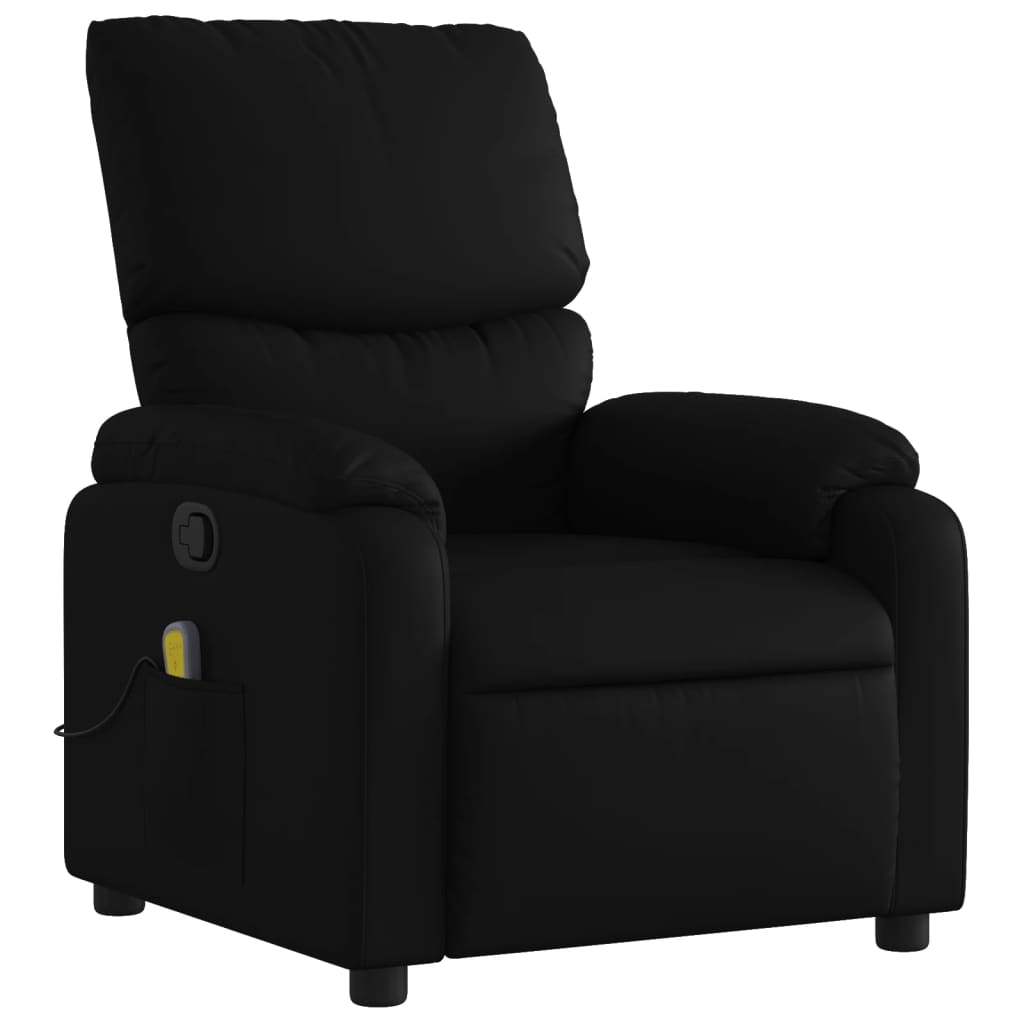 vidaXL Massage Recliner Chair Black Faux Leather-2
