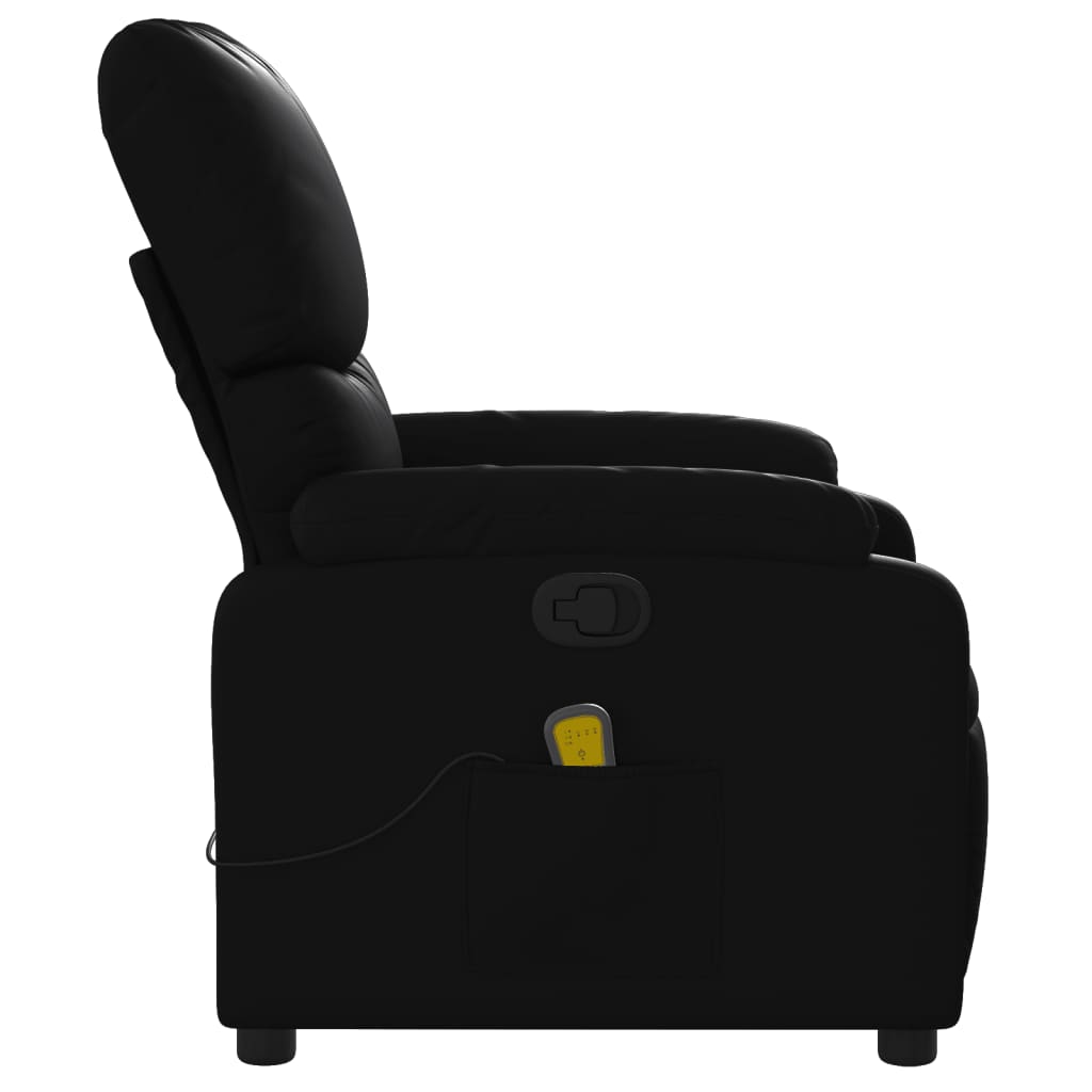 vidaXL Massage Recliner Chair Black Faux Leather-4