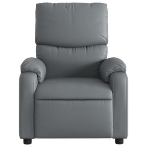 vidaXL Massage Recliner Chair Gray Faux Leather-2