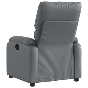 vidaXL Massage Recliner Chair Gray Faux Leather-4