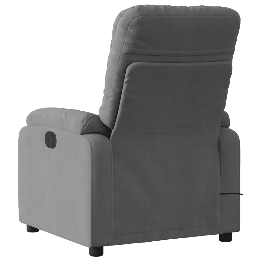 vidaXL Massage Recliner Chair Dark Gray Microfiber Fabric-2