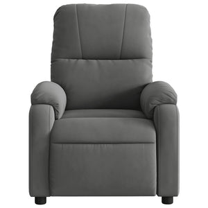 vidaXL Massage Recliner Chair Dark Gray Microfiber Fabric-5