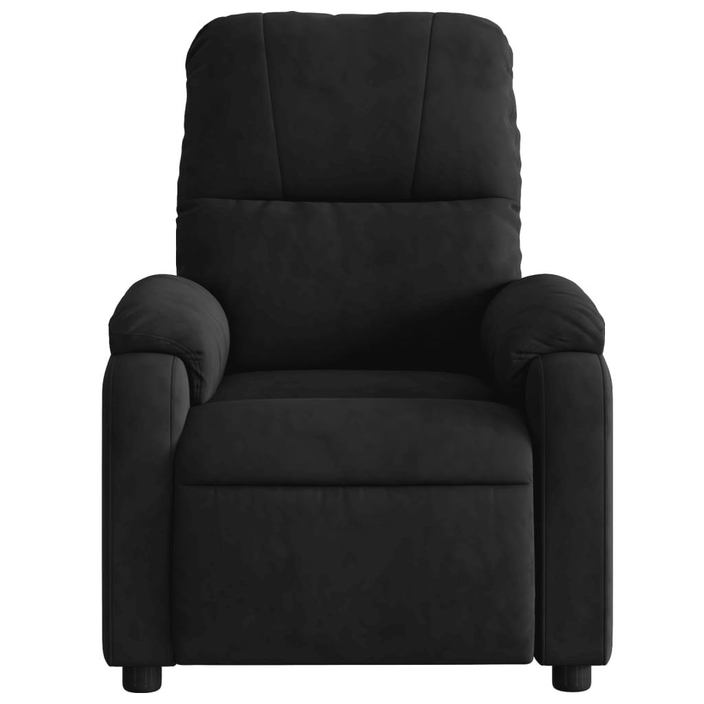 vidaXL Massage Recliner Chair Black Microfiber Fabric-5