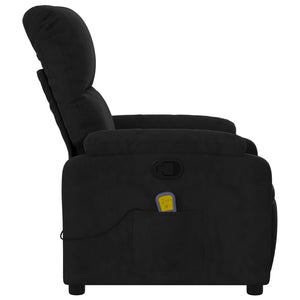 vidaXL Massage Recliner Chair Black Microfiber Fabric-6