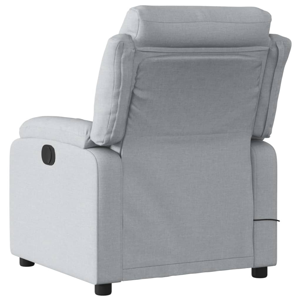 vidaXL Massage Recliner Chair Light Gray Fabric-3