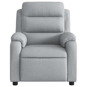 vidaXL Massage Recliner Chair Light Gray Fabric-6