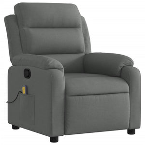 vidaXL Massage Recliner Chair Dark Gray Fabric-1