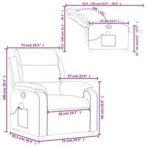 vidaXL Massage Recliner Chair Black Faux Leather-1