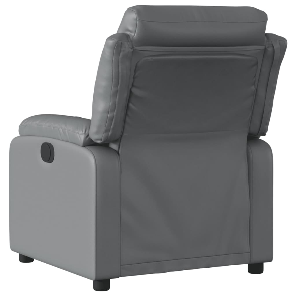 vidaXL Massage Recliner Chair Gray Faux Leather-2