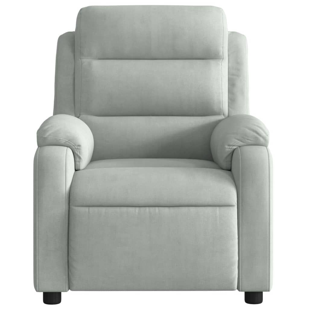 vidaXL Massage Recliner Chair Light Gray Velvet-6