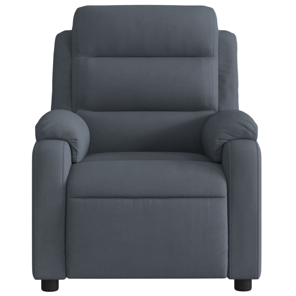 vidaXL Massage Recliner Chair Dark Gray Velvet-5