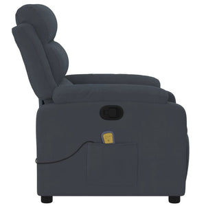 vidaXL Massage Recliner Chair Dark Gray Velvet-6