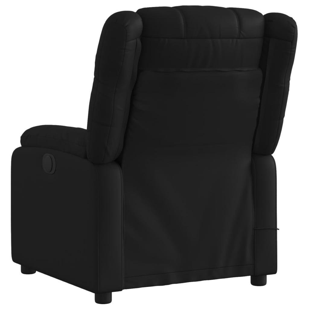 vidaXL Massage Recliner Chair Black Faux Leather-3