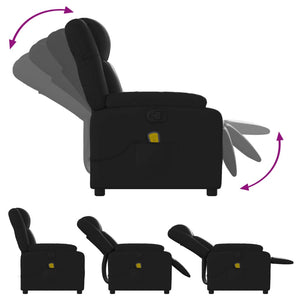 vidaXL Massage Recliner Chair Black Faux Leather-4
