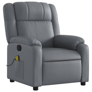 vidaXL Massage Recliner Chair Gray Faux Leather-1