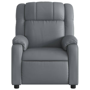 vidaXL Massage Recliner Chair Gray Faux Leather-5