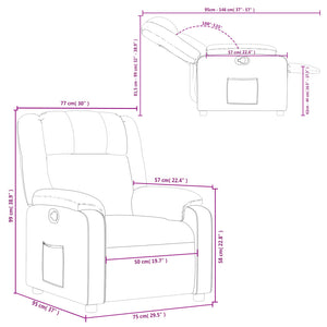 vidaXL Recliner Chair Light Gray Fabric-1