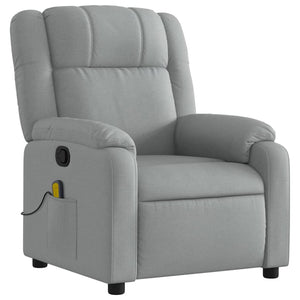 vidaXL Massage Recliner Chair Light Gray Fabric-1