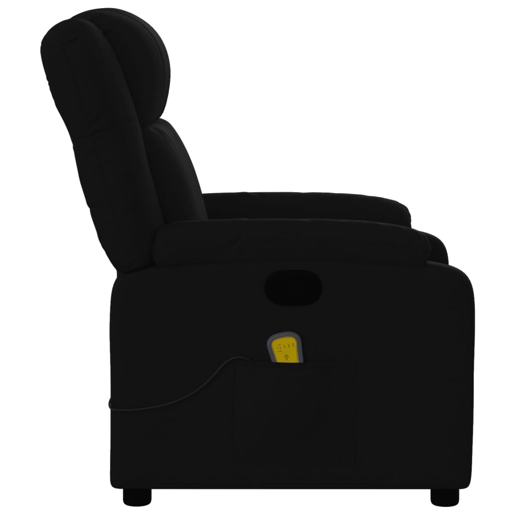 vidaXL Massage Recliner Chair Black Fabric-6