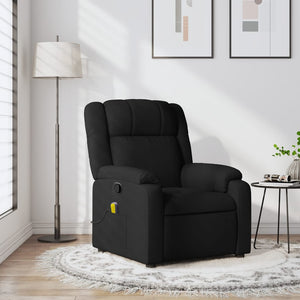 vidaXL Massage Recliner Chair Black Fabric-0