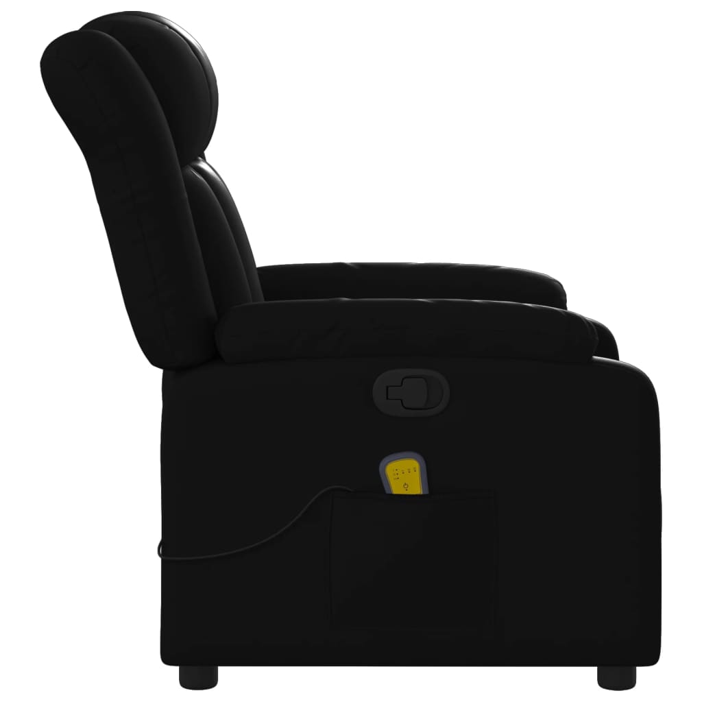 vidaXL Massage Recliner Chair Black Faux Leather-6