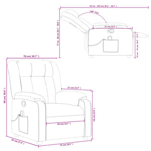 vidaXL Massage Recliner Chair Cream Faux Leather-1