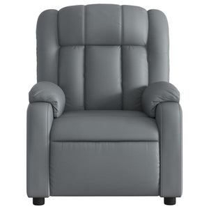 vidaXL Massage Recliner Chair Gray Faux Leather-5