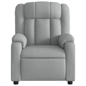 vidaXL Massage Recliner Chair Light Gray Fabric-6