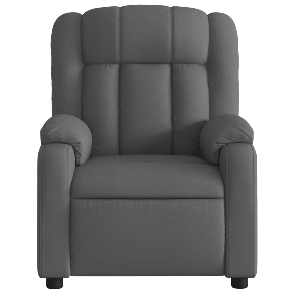 vidaXL Massage Recliner Chair Dark Gray Fabric-5