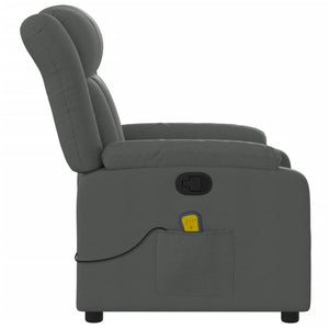 vidaXL Massage Recliner Chair Dark Gray Fabric-6