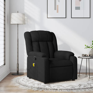 vidaXL Massage Recliner Chair Black Fabric-0