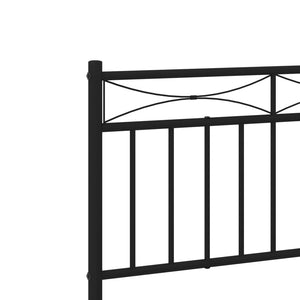 vidaXL Metal Bed Frame with Headboard Black 39.4"x74.8" Twin-6