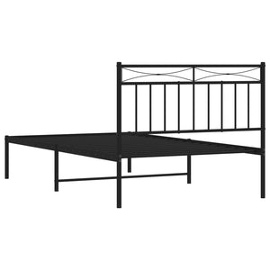 vidaXL Metal Bed Frame with Headboard Black 39.4"x78.7"-5