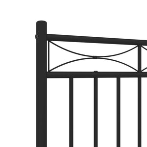 vidaXL Metal Bed Frame with Headboard Black 53.1"x74.8"-6