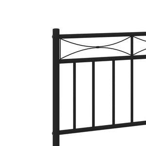 vidaXL Metal Bed Frame with Headboard Black 59.1"x78.7"-6