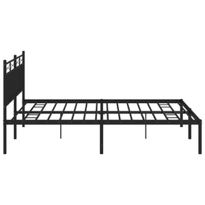 vidaXL Metal Bed Frame with Headboard Black 72"x83.9" California King-4