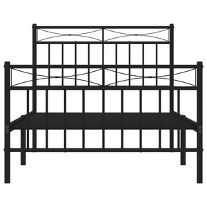 vidaXL Metal Bed Frame with Headboard and Footboard Black 39.4"x74.8" Twin-3