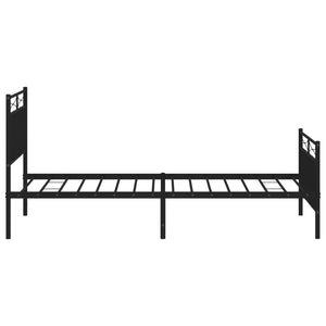 vidaXL Metal Bed Frame with Headboard and Footboard Black 39.4"x74.8" Twin-4